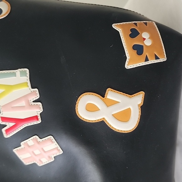 Fossil Rachel Black Multi Leather Magnetic Tote & Shopper Shoulder Bag Purse - Picture 3 of 13